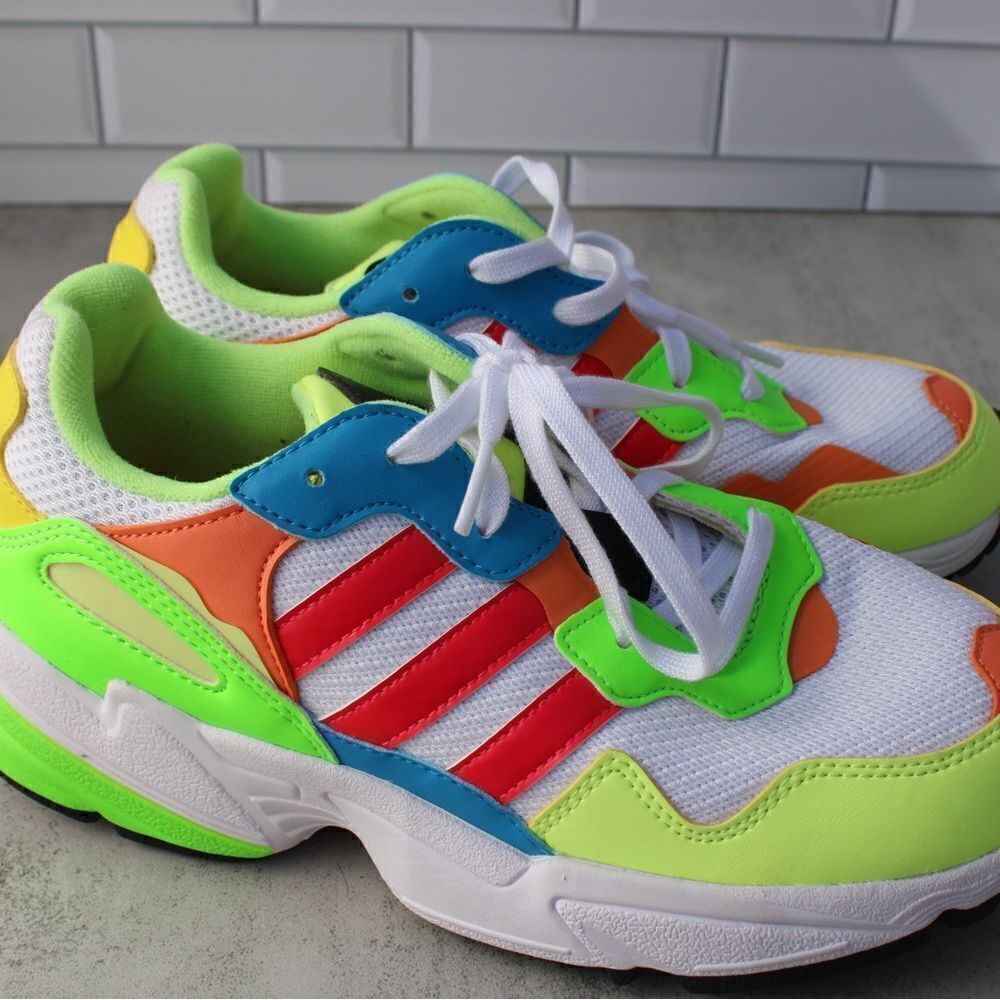 Adidas Yung-96 J White Shock Red Hi Res Yellow Neon EE4409 Sneakers H50 Size 5